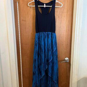 🐻Size XS - Xhileration - Black and Blue Sleeveless Midi Dress